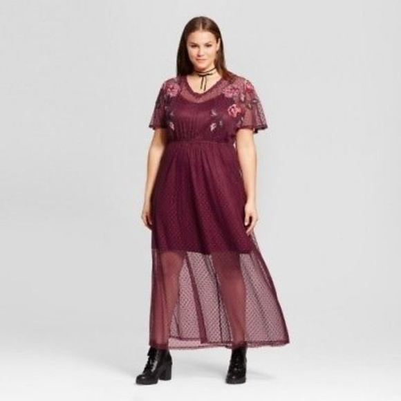 Xhilaration Dresses & Skirts - Women's Plus Size Mesh Embroidered Dress